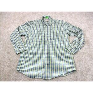 Duluth Shirt Mens Small Green White Wrinkle Fighter Long Sleeve Casual Button Up
